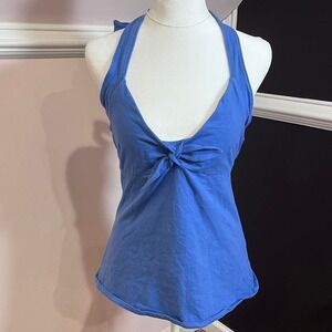 y2k victoria's secret electric blue halter cinched tank large